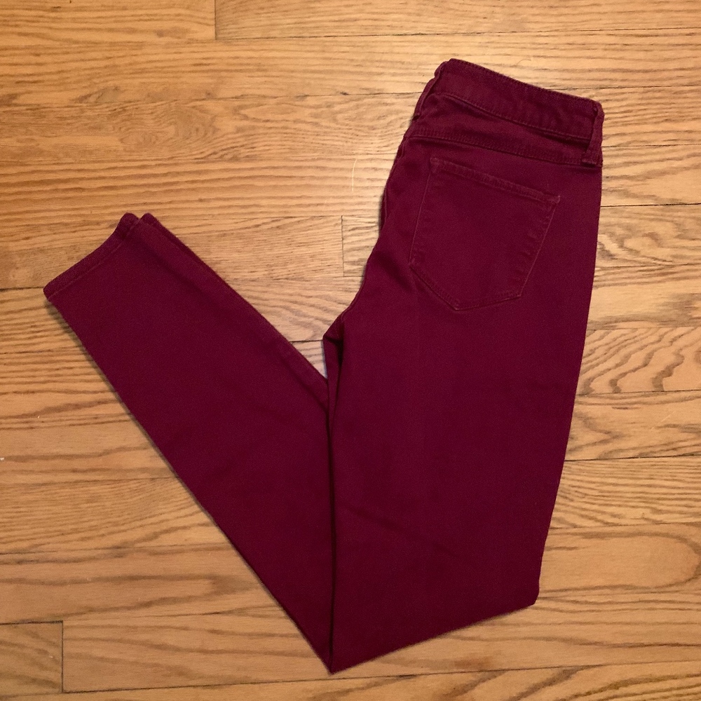 Burgundy denim high rise jegging SO 3 jr